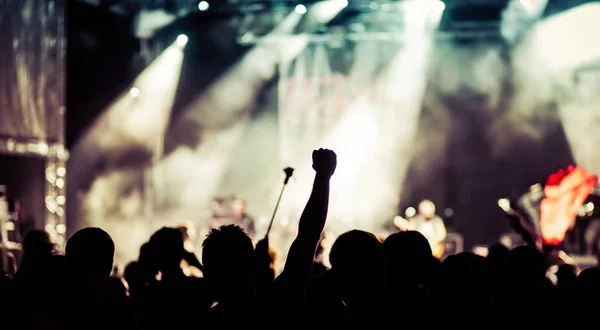 Multidão no concerto - festival de música de verão — Fotografia de Stock