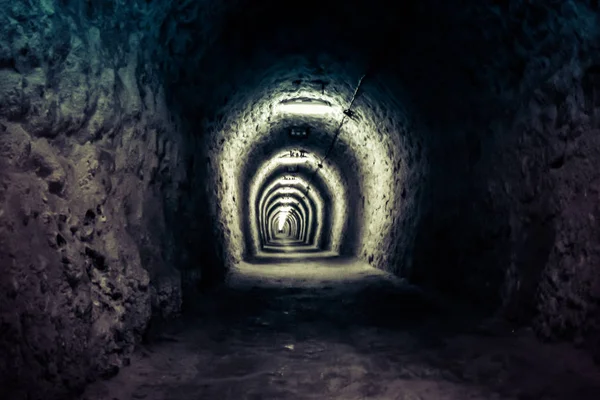 Tunnel in the famous Turda salt mine, Transylvania, Romania — Stock Photo, Image