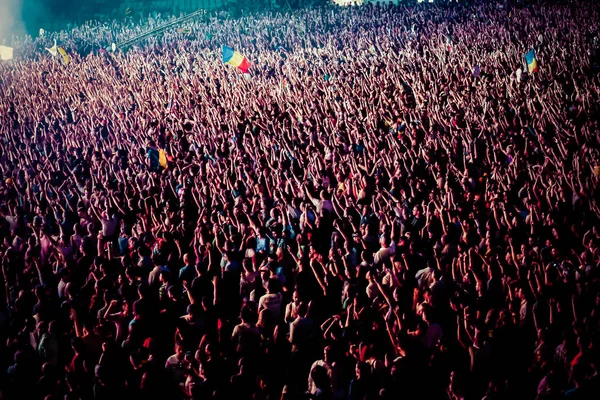 Multitud en concierto - festival de música de verano —  Fotos de Stock