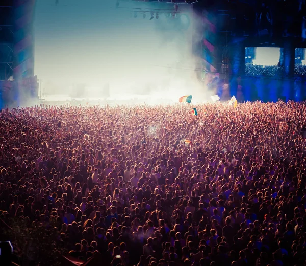 Multitud en concierto - festival de música de verano — Foto de Stock