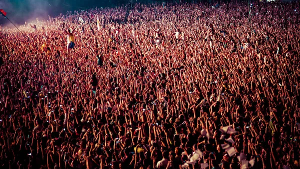 Konserdeki kalabalık - Yaz müzik festivali — Stok fotoğraf