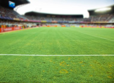 Stadyumu arena futbol sahası arka plan defocused