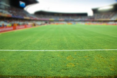 Stadyumu arena futbol sahası arka plan defocused