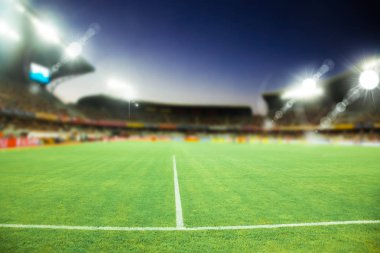 Stadyumu arena futbol sahası akşam arka plan defocused