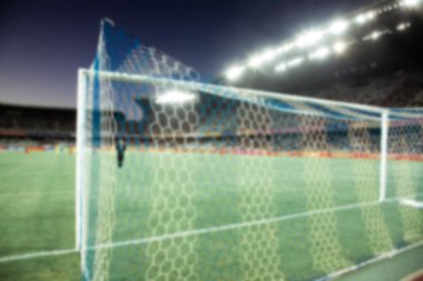 Stadyumu arena futbol sahası akşam arka plan defocused