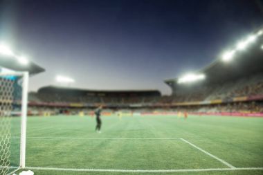 Stadyumu arena futbol sahası akşam arka plan defocused