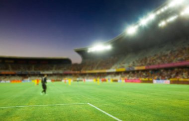Stadyumu arena futbol sahası akşam arka plan defocused