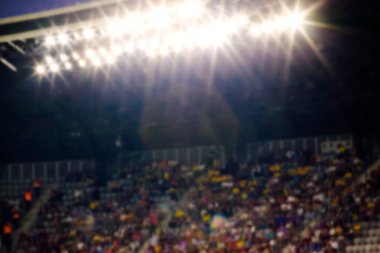 Stadyumu arena futbol sahası akşam arka plan defocused