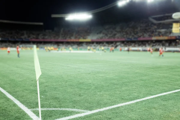 Evening stadium arena soccer field defocused background — Stock Photo, Image