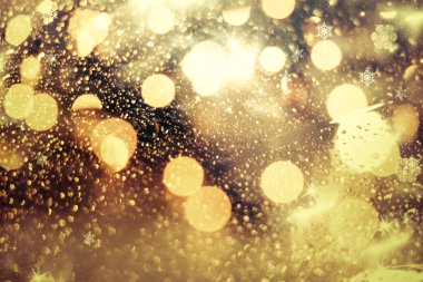 Noel arka plan tatil ışıkları ve kopya alanı