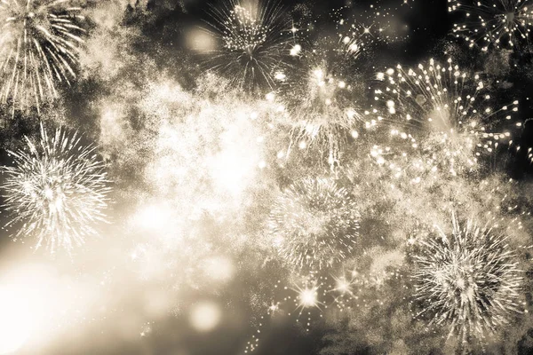 Fogos de artifício no Ano Novo e espaço de cópia - backgrou férias abstratas — Fotografia de Stock