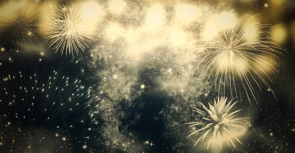 Vuurwerk op Nieuwjaar en kopie ruimte - abstracte vakantie CHTERGRO — Stockfoto