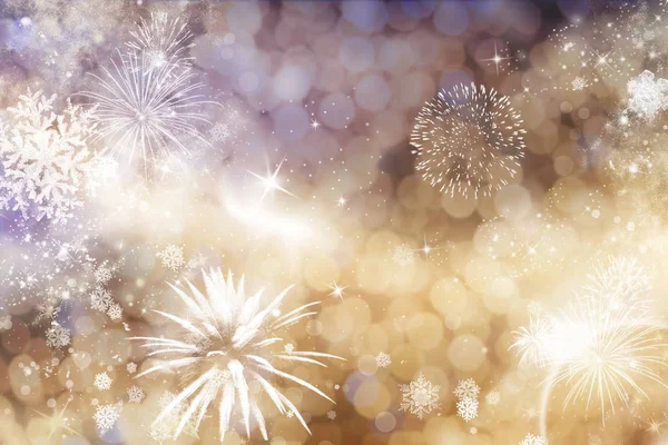Feuerwerk zu Neujahr und Kopierraum - abstrakter Urlaubshintergrund — Stockfoto