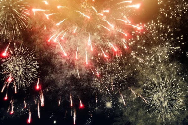 Tűzijáték Szilveszter és másol hely - absztrakt holiday háttérb — Stock Fotó