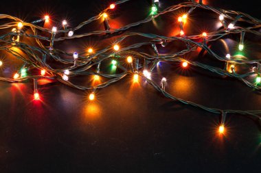 Renkli Noel ışıkları arka planı