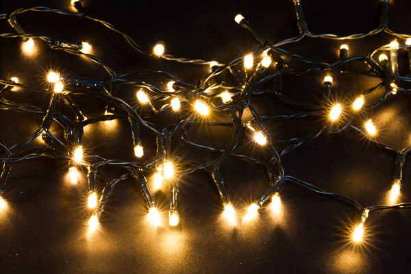 Coloridas luces de Navidad de fondo — Foto de Stock