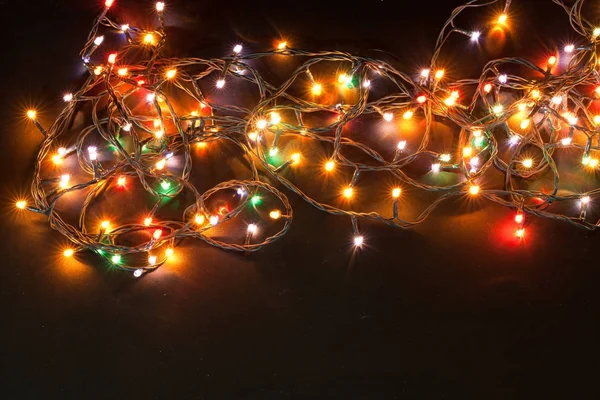 Coloridas luces de Navidad de fondo — Foto de Stock