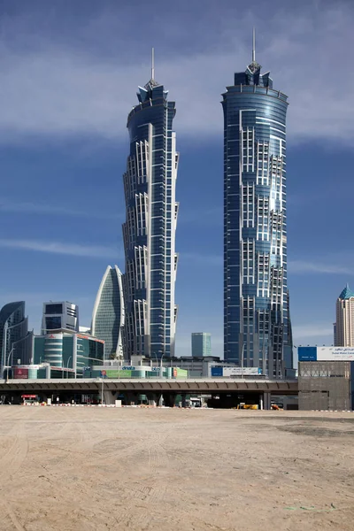 DUBAI,UNITED ARAB EMIRATES-FEBRUARY, 2018:View on modern skyscra — Stock Photo, Image