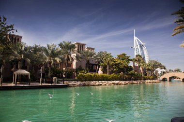 Dubai, Birleşik Arap Emirlikleri - Şubat, 2018: Görünümü Burj Al Arab, dünya dit '