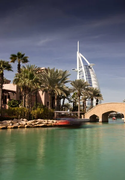 DUBAI, UAE - FEBRUARY, 2018: View on Burj Al Arab, the world onl