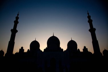 Sheikh zayed Ulu Camii siluet, Abu Dhabi, Birleşik Arap Emirlikleri