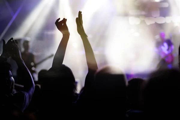 Publikum mit erhobenen Händen beim Sommermusikfestival — Stockfoto