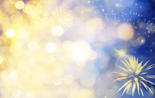 Abstrakte Weihnachts- oder Neujahrshintergründe mit Lichtern und Feuerwerk — Stockfoto