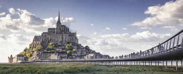 Tidelands z Mont Saint-Michel, kanał angielski, droga św ja — Zdjęcie stockowe