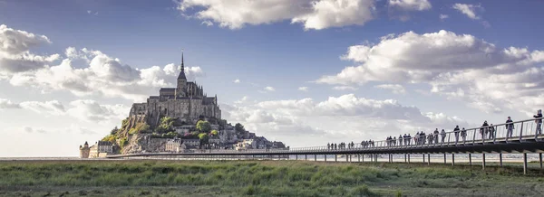 Tidelands z Mont Saint-Michel, kanał angielski, droga św ja — Zdjęcie stockowe