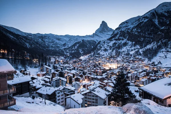 Καταπληκτική θέα της κορυφής Matterhorn από Zermatt — Φωτογραφία Αρχείου