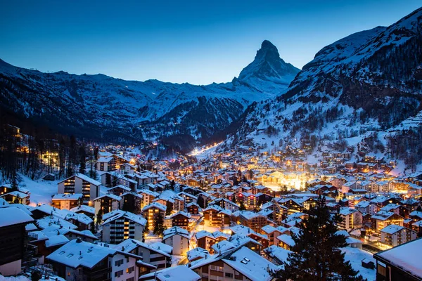 Καταπληκτική θέα της κορυφής Matterhorn από Zermatt — Φωτογραφία Αρχείου