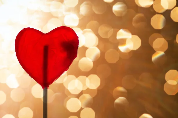 Lecca lecca lecca a forma di cuore rosso San Valentino — Foto Stock