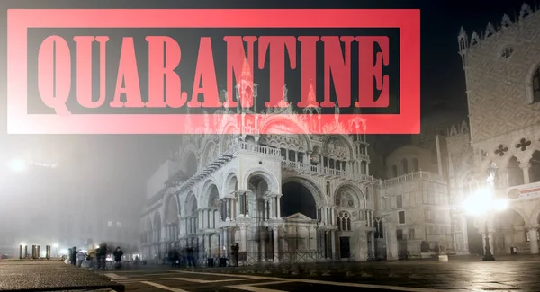 Предупреждение Карантине Италия Ломбардия Венеция Помещается Квеантин Вспышки Коронавирусных Заболеваний — стоковое фото
