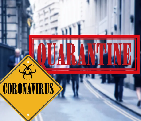 Quarantaine Waarschuwing Uitbraak Van Het Coronavirus Covid Waarschuwingsbord — Stockfoto