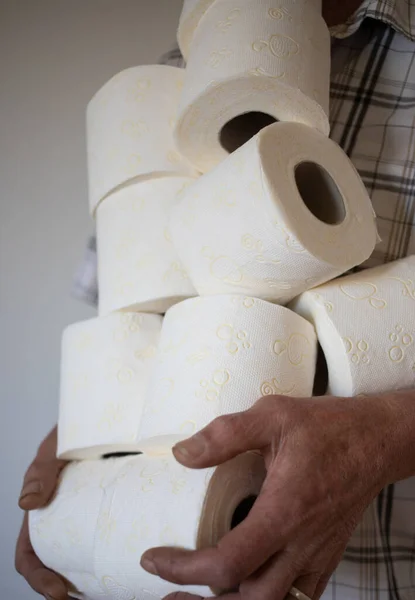 Covid Паніка Купує Туалетний Папір — стокове фото