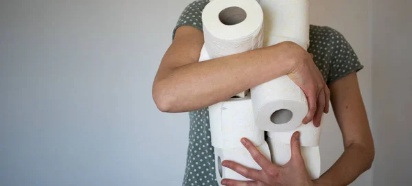Covid Panick Buying Toilet Paper — Stock Photo, Image