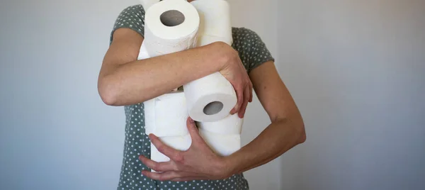 Covid Panick Buying Toilet Paper — Stock Photo, Image