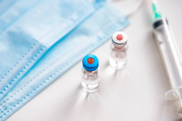 Close Van Vaccin Medische Spuit — Stockfoto
