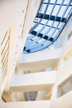 VIENNA, AUSTRIA - 15 Ocak 2018: Viyana Ekonomi ve İş Üniversitesi 'nin Zaha Hadid Of Library and Learning Center' ı (Wirtschaftsuniversitat Wien) Avrupa 'daki en büyük işletme üniversitesidir..