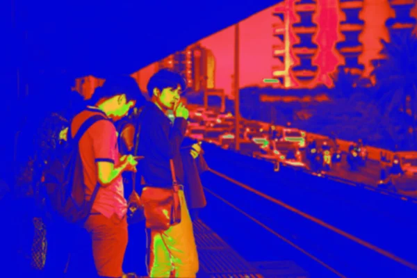 Тепловий Сканер Виявляє Інфікованих Людей Ковидом Коронавірус Поширює Ідею Контролю — стокове фото
