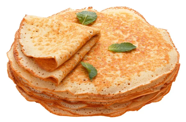 The top view on pancakes with holes. — Stock Photo, Image
