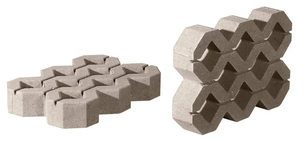 Çim zemin döşemeleri için beton ızgara taş.