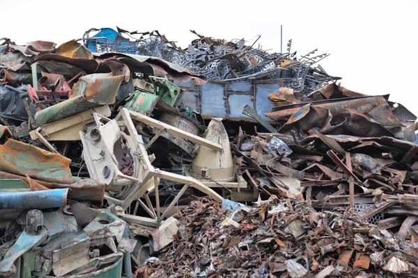 Resíduos São Reciclados Durante Reciclagem Reciclagem Resíduos Suas Matérias Primas — Fotografia de Stock