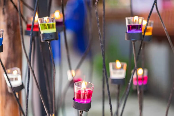 group of colorful beeswax candle