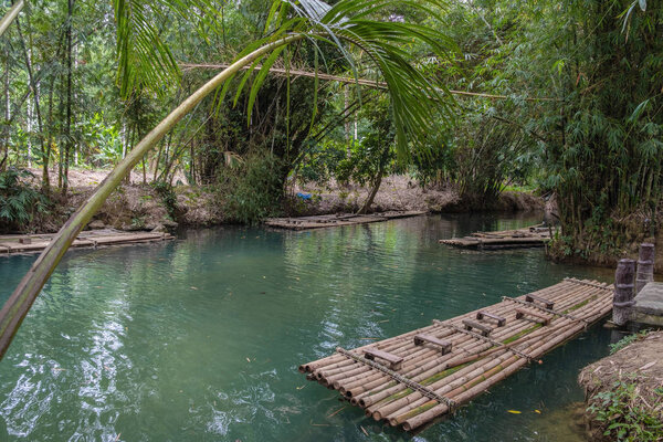 Bamboo raft A way to travel by water. The human used since ancie