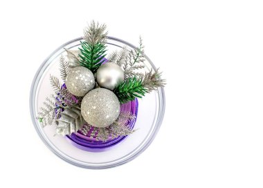 Noel ağacı şube bir cam vazo içinde