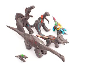 Dinozor hamuru beyaz zemin üzerine gelen