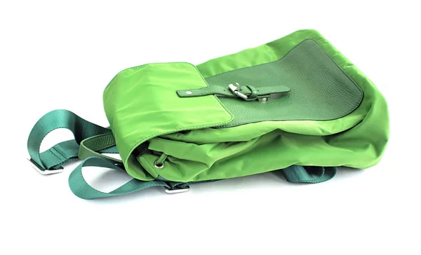 Backpack green on a white background — Stock Photo, Image