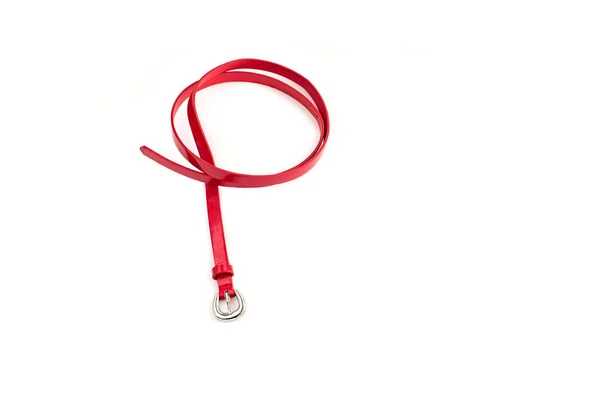 Cinturão feminino fino em vermelho . — Fotografia de Stock