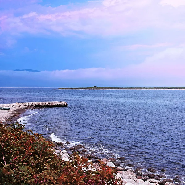 Гальковий пляж на березі Японського моря — стокове фото